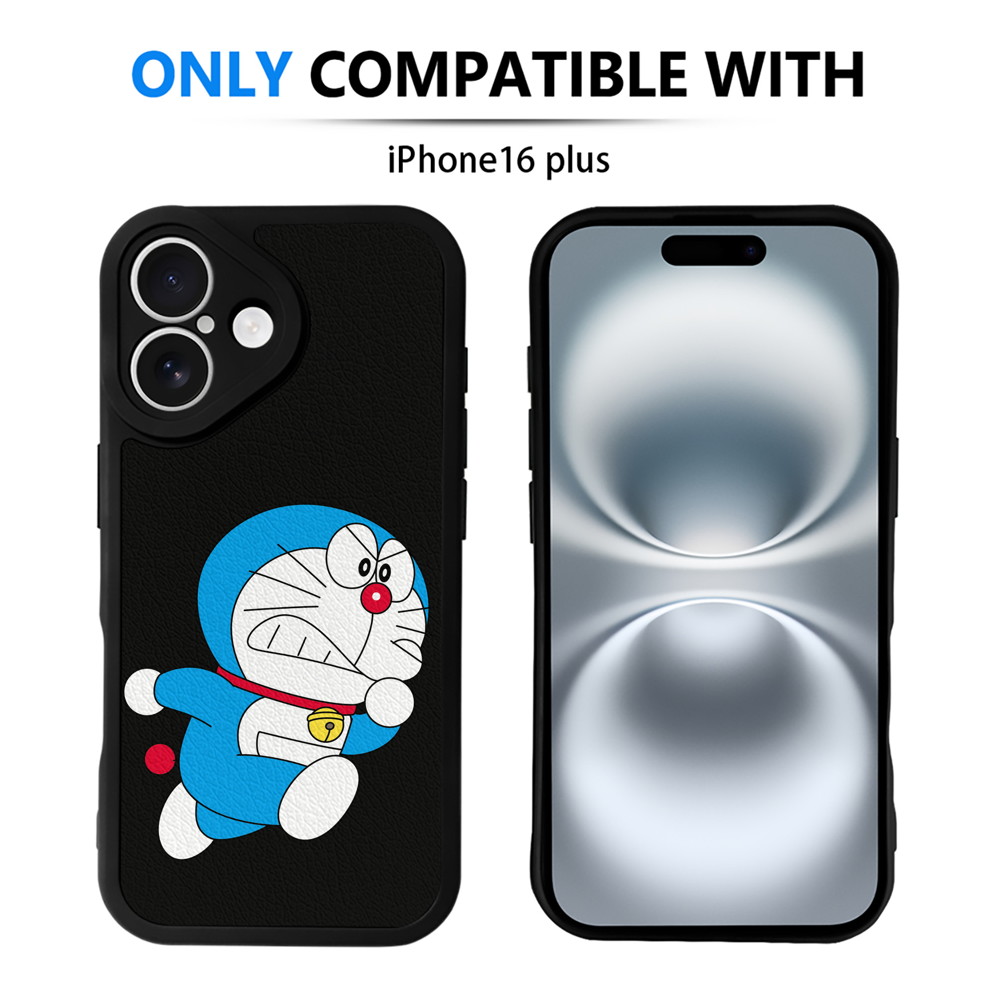 （画像用） ドラえもん Doraemon 【iPhone 16シリーズ対応】シリコンスマホケース（レザー調） 材質：シリコン